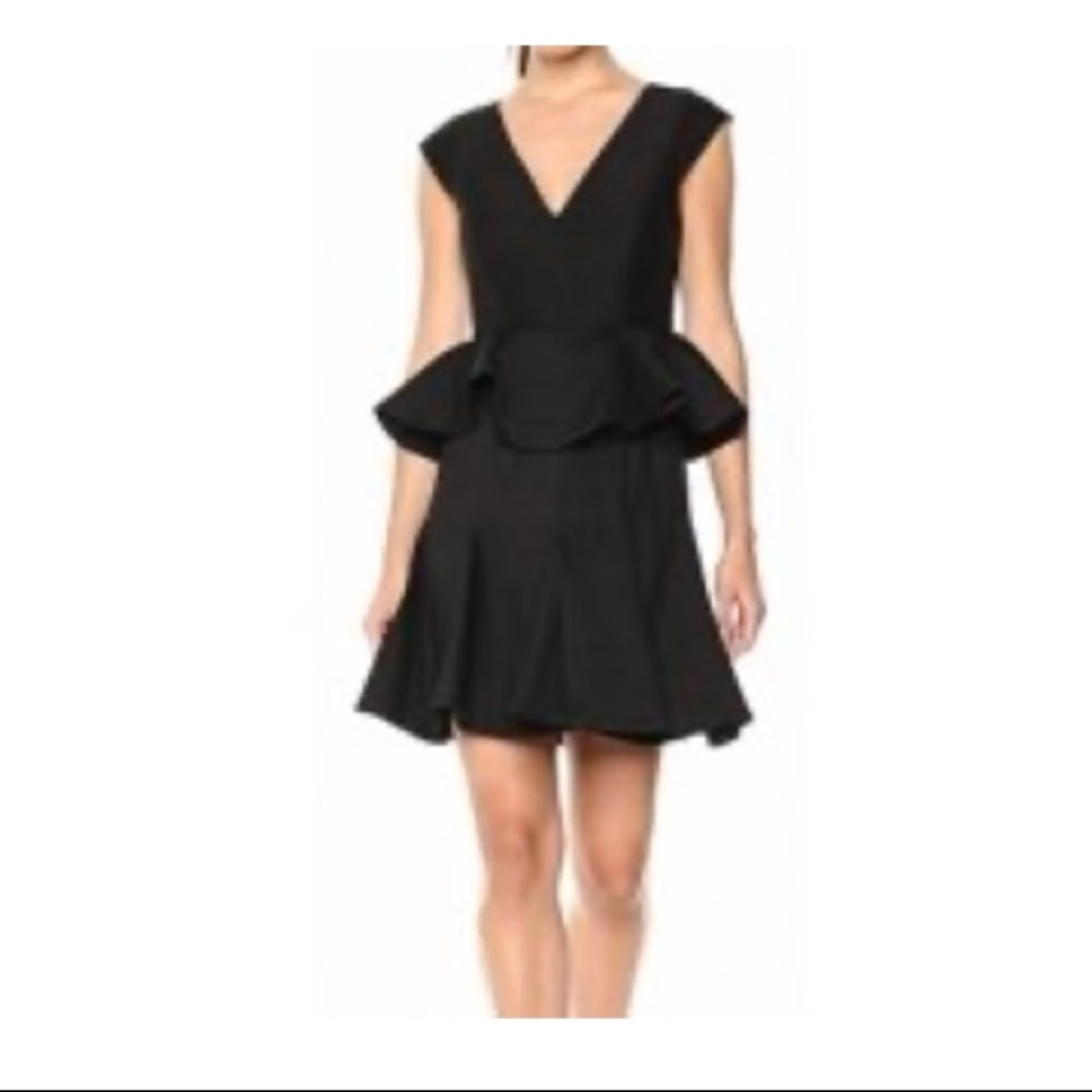 Halston Heritage new black peplum dress